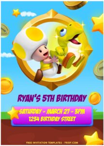 (Easily Edit PDF Invitation) Epic Super Mario Bros Birthday Invitation E