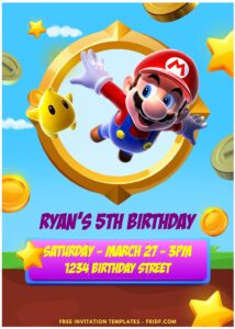 (Easily Edit PDF Invitation) Epic Super Mario Bros Birthday Invitation F