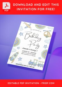 (Easily Edit PDF Invitation) Cute Toys Birthday Invitation B