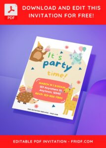 (Easily Editable PDF) Jungle Birthday Party Invitation D
