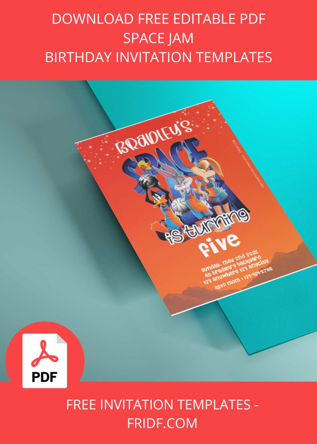 FREE PDF Invitation Space Jam Birthday Invitation Templates FREE PDF Invitation Space Jam Birthday Invitation Templates