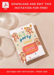 (Easily Editable PDF) Jungle Birthday Party Invitation F