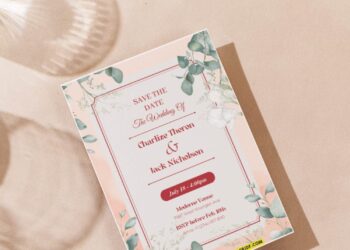 (Easily Edit PDF Invitation) Rustic Greenery & Floral Wedding Invitation
