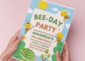 (Easily Editable PDF Invitation) Bumble Bee Birthday Invitation C