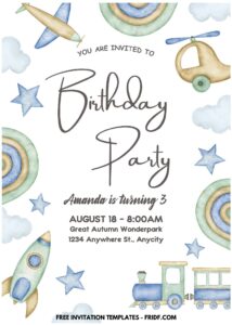 (Easily Edit PDF Invitation) Cute Toys Birthday Invitation H