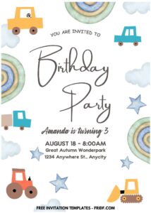 (Easily Edit PDF Invitation) Cute Toys Birthday Invitation I