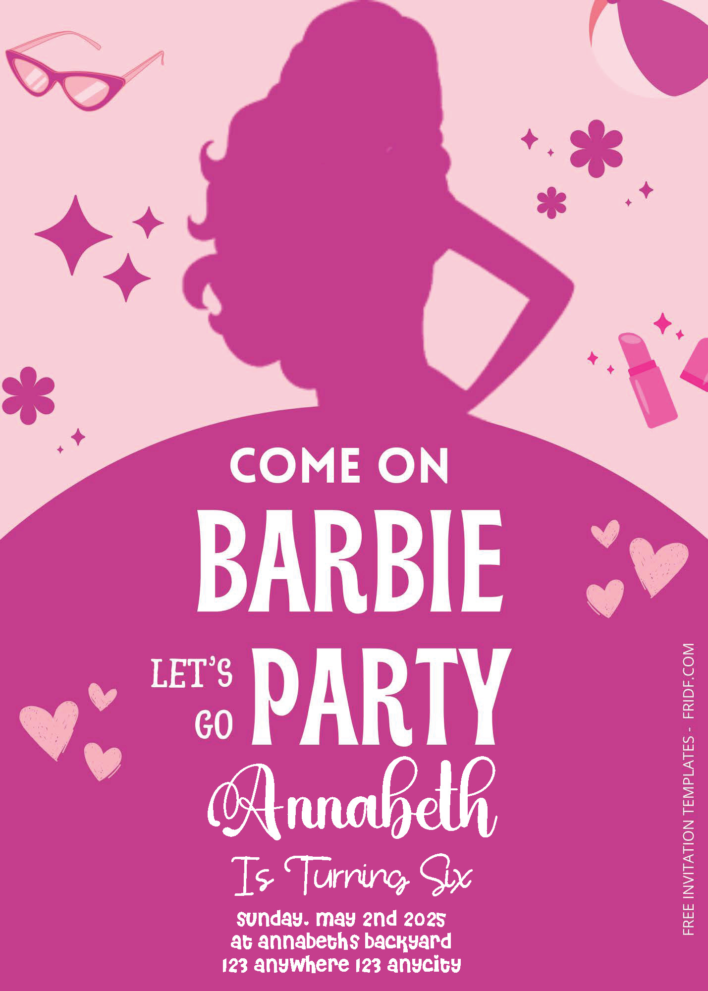 ( Easily Edit PDF Invitation ) Barbie Birthday Invitation Templates ( Easily Edit PDF Invitation ) Barbie Birthday Invitation Templates