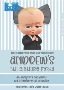 ( Easily Edit PDF Invitation ) Boss Baby Birthday Invitation Templates