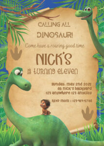 ( Easily Edit PDF Invitation ) Good Dinosaur Birthday Invitation Templates