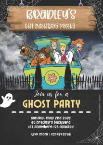 ( Easily Edit PDF Invitation ) Scooby Doo Birthday Invitation Templates