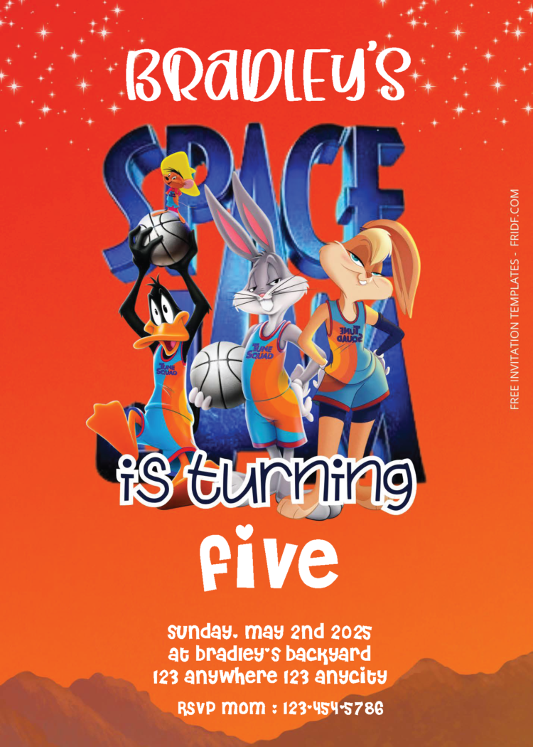 FREE PDF Invitation Space Jam Birthday Invitation Templates FREE PDF Invitation Space Jam Birthday Invitation Templates
