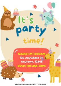(Easily Editable PDF) Jungle Birthday Party Invitation J