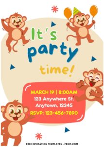 (Easily Editable PDF) Jungle Birthday Party Invitation A