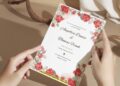 (Easily Edit PDF Invitation) Romantic Red Tulip Wedding Invitation