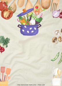 FREE Canva Invitation - Cooking Party Birthday Invitation Templates
