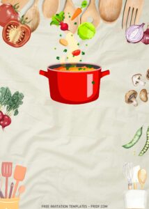FREE Canva Invitation - Cooking Party Birthday Invitation Templates