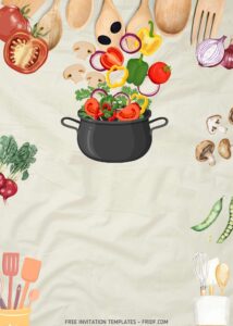FREE Canva Invitation - Cooking Party Birthday Invitation Templates