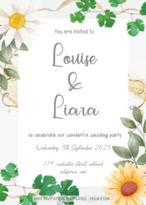 Beautiful Gerbera Daisy Wedding Invitation Templates