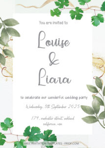 Garden Greenery And Daisy Wedding Invitation Templates