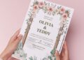 (Easily Edit PDF Invitation) Wooden Arch Floral Frame Wedding Invitation