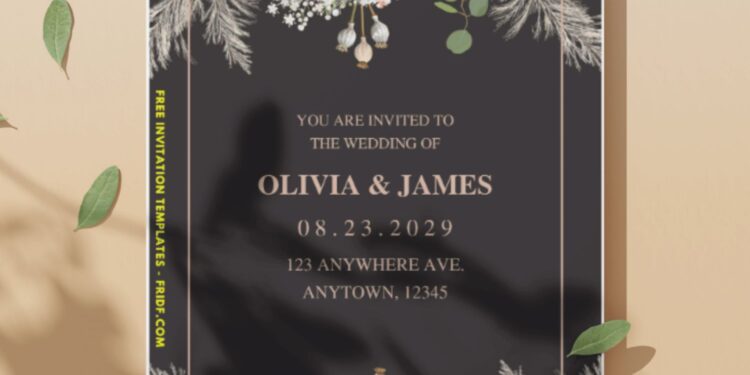 (Easily Edit PDF Invitation) Chic Botanical Wedding Invitation