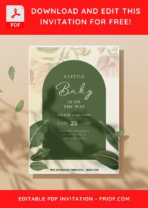 (Easily Edit PDF Invitation) Beautiful Amaryllis Flower Baby Shower Invitation G
