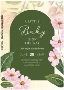 (Easily Edit PDF Invitation) Beautiful Amaryllis Flower Baby Shower Invitation I