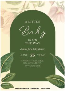 (Easily Edit PDF Invitation) Beautiful Amaryllis Flower Baby Shower Invitation J