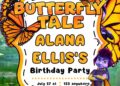 FREE Editable Butterfly Tale Birthday Invitations