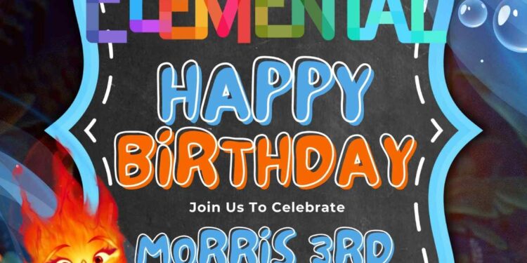 Free Editable Elemental Birthday Invitations