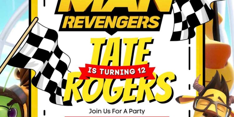FREE Editable Running Man: Revengers Birthday Invitations