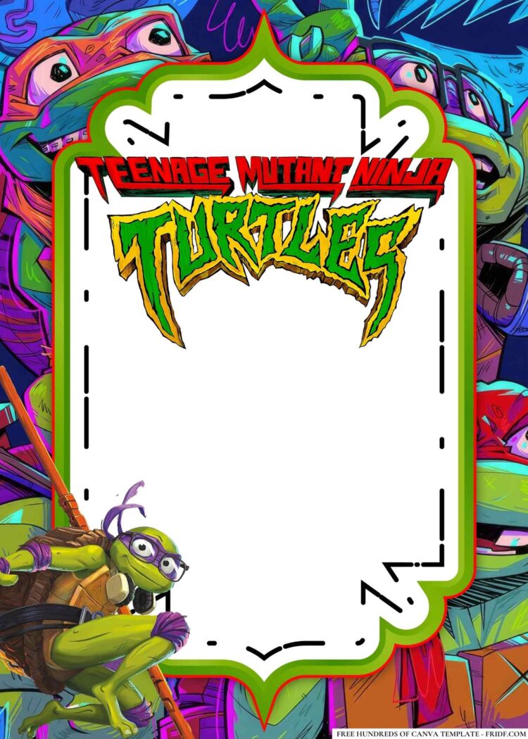 Free Editable Teenage Mutant Ninja Turtles Birthday Invitations Free Editable Teenage Mutant Ninja Turtles Birthday Invitations