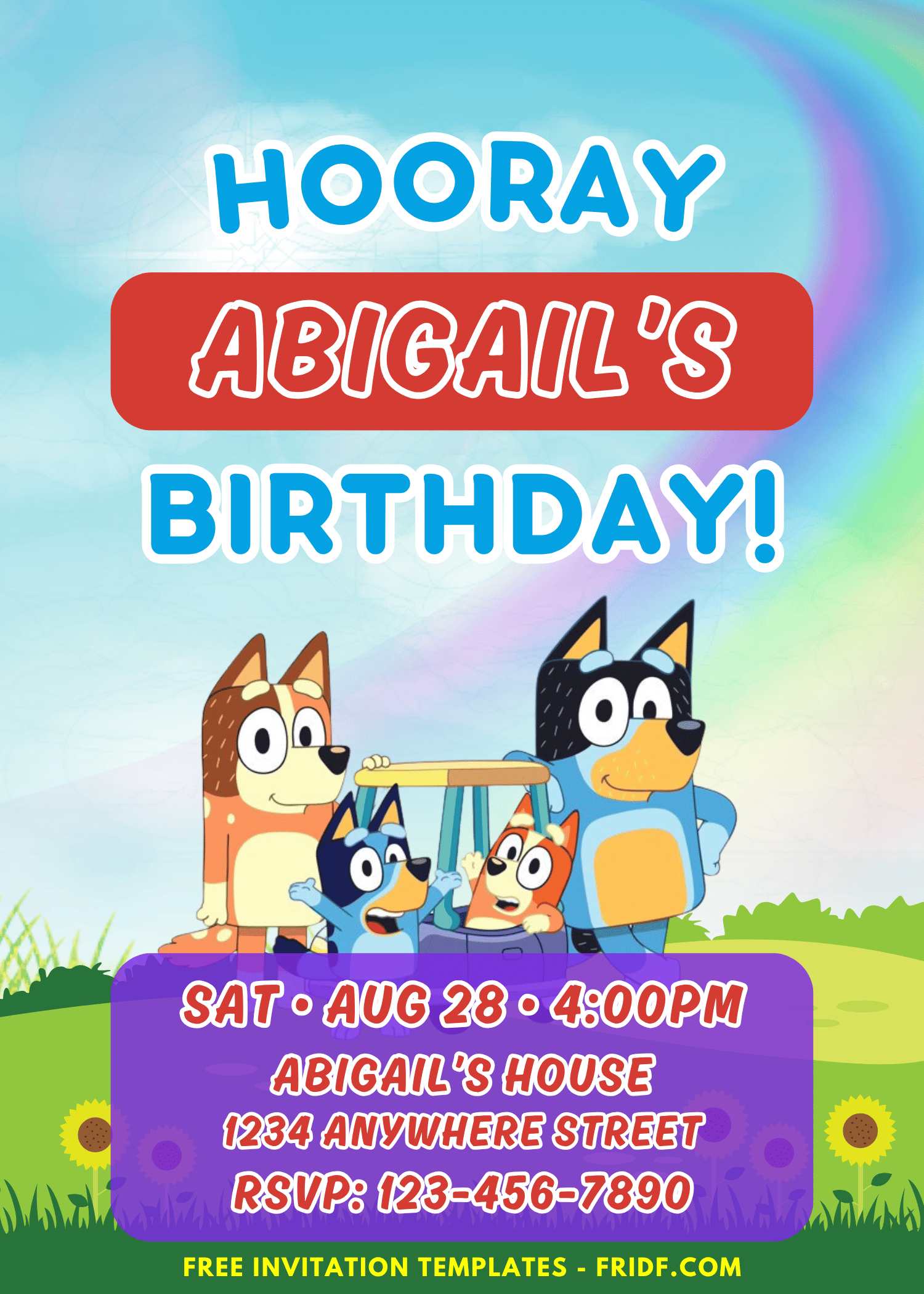 Bluey Birthday Invitation