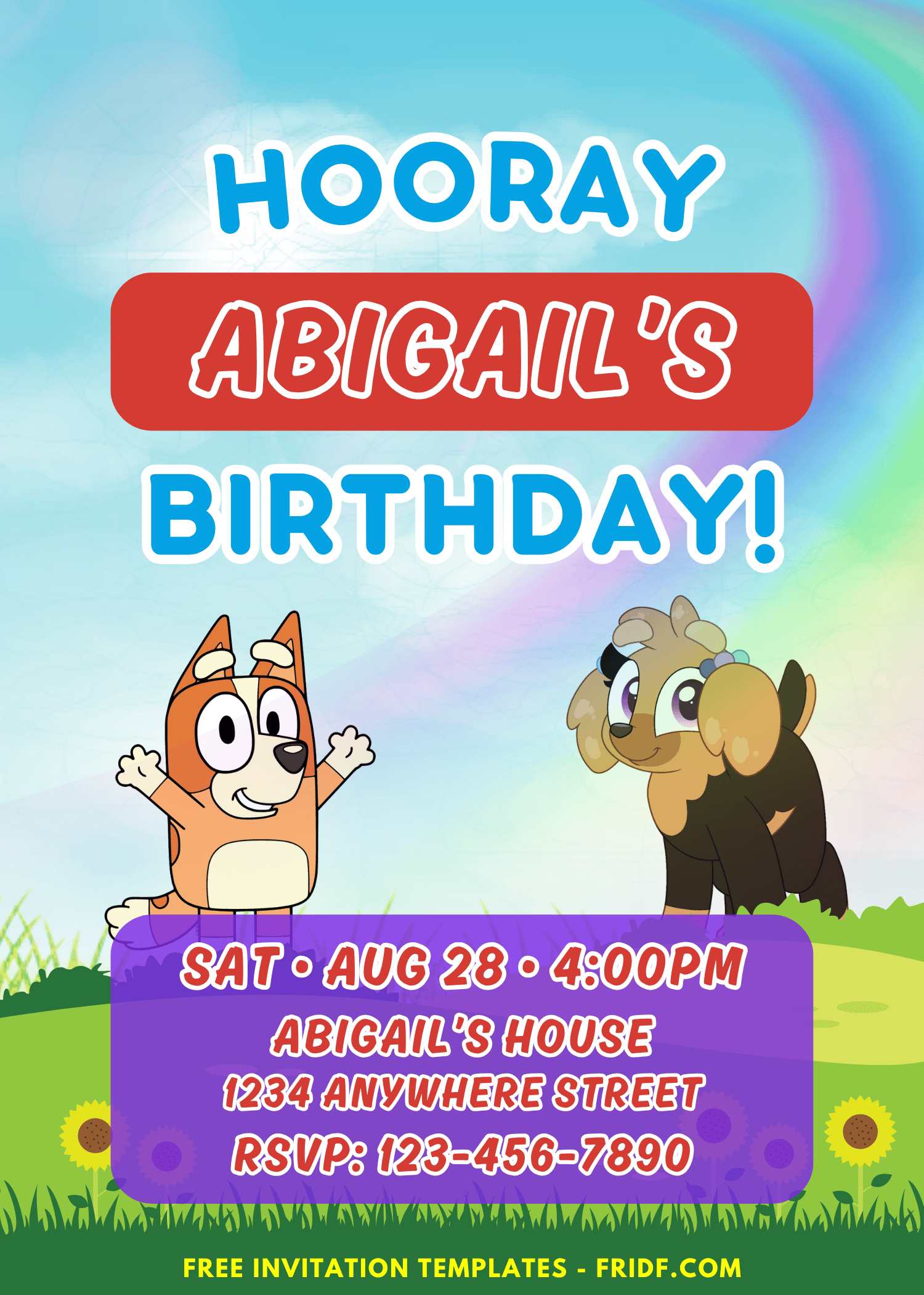Keepy Uppy Bluey Birthday Invitation