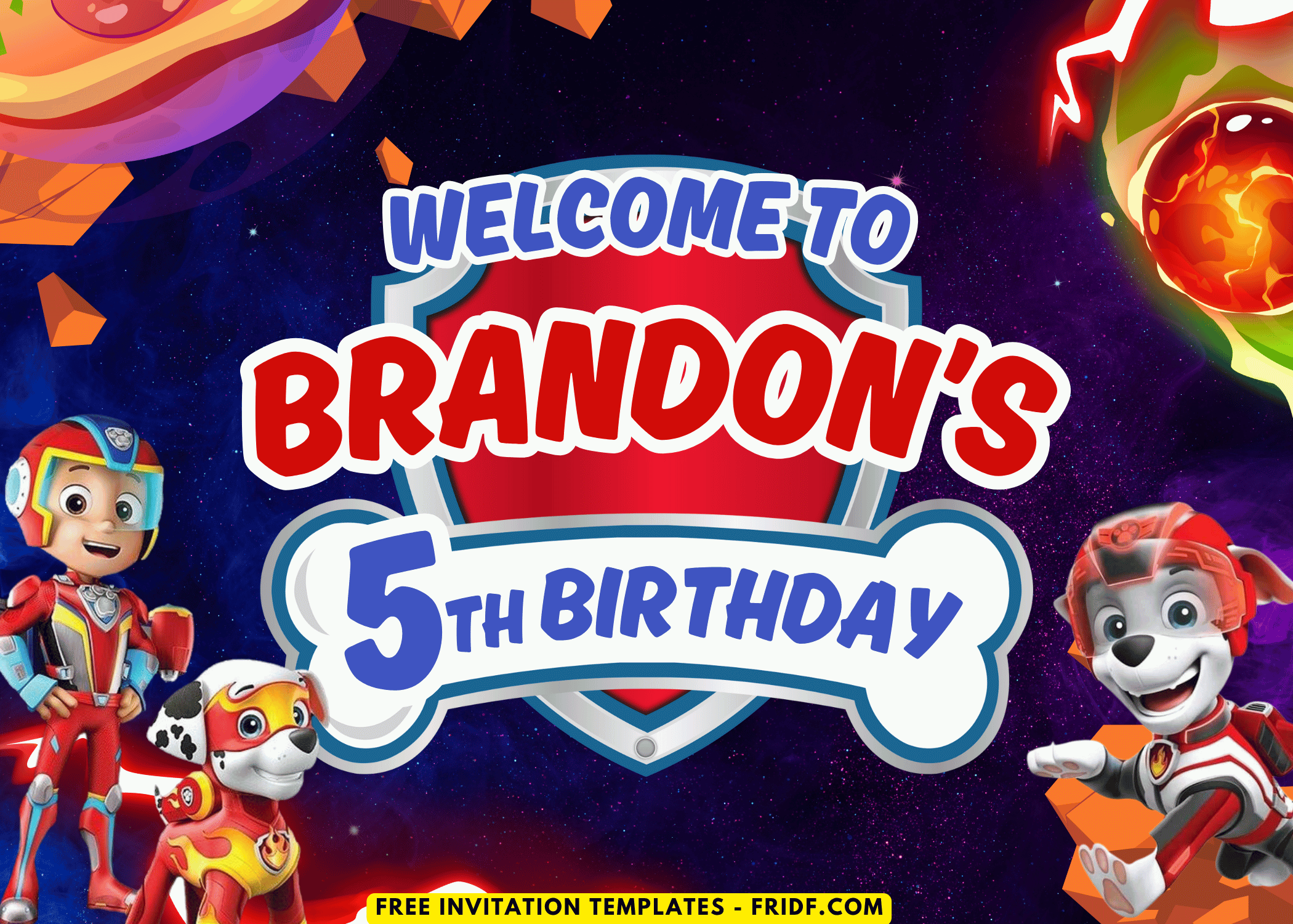 PAW Patrol Ryder and Marshall Birthday Party Welcome Sign Board