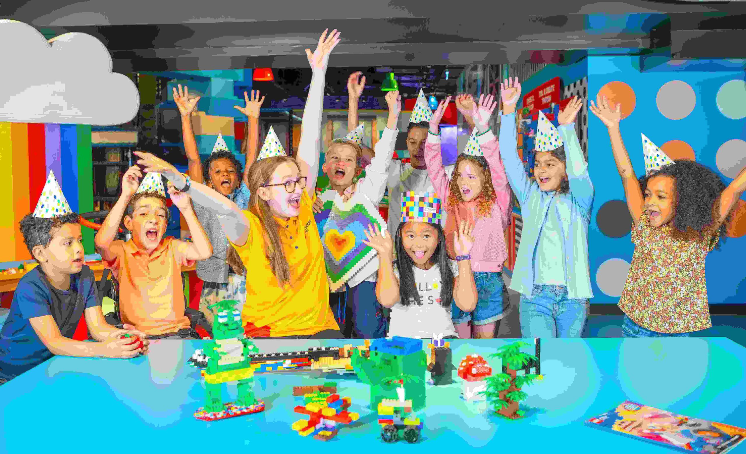 Happy Kids celebrate their friend with Lego birthday party theme